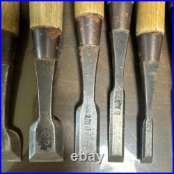 Japanese Nomi Chisel Vintage Old Retro Oire Tools Set of 9 in Box Engraved Japanese Nomi Chisel Vintage Old Retro Oire Tools Set of 9 in Box Engraved