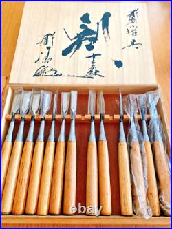 Japanese Nomi Chisel Vintage Old Retro Oire Tools Woodwork Set of 13 With Box