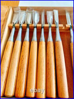 Japanese Nomi Chisel Vintage Old Retro Oire Tools Woodwork Set of 13 With Box