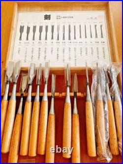 Japanese Nomi Chisel Vintage Old Retro Oire Tools Woodwork Set of 13 With Box