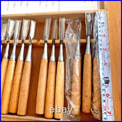 Japanese Nomi Chisel Vintage Old Retro Oire Tools Woodwork Set of 13 With Box