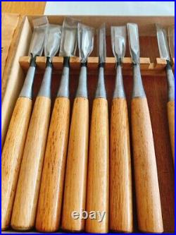 Japanese Nomi Chisel Vintage Old Retro Oire Tools Woodwork Set of 13 in Box