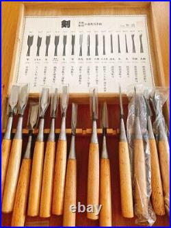 Japanese Nomi Chisel Vintage Old Retro Oire Tools Woodwork Set of 13 in Box