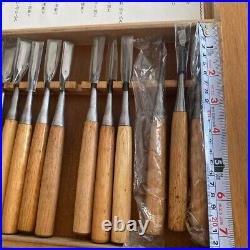 Japanese Nomi Chisel Vintage Old Retro Oire Tools Woodwork Set of 13 in Box