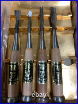 Japanese Nomi Chisel Vintage Old Retro Oire Wood Tools Set of 9 in Box Japanese Nomi Chisel Vintage Old Retro Oire Wood Tools Set of 9 in Box