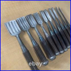 Japanese Oiire Nomi Chisel Vintage Old Retro Oire Tools Set of 10 Black F/S Japanese Oiire Nomi Chisel Vintage Old Retro Oire Tools Set of 10 Black F/S