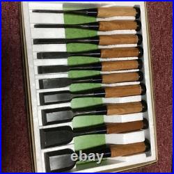 Japanese Oire Nomi 10pc Set Mixed Black Finish up to 42mm Woodworking Tools