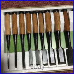 Japanese Oire Nomi 10pc Set Mixed Black Finish up to 42mm Woodworking Tools