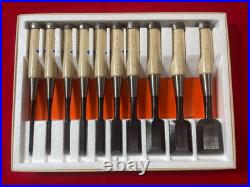 Japanese Oire Nomi Bench Chisel Musou-ken Set of 10 White Steel #2 Japanese Oire Nomi Bench Chisel Musou-ken Set of 10 White Steel #2