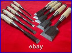 Japanese Oire Nomi Bench Chisel Musou-ken Set of 10 White Steel #2