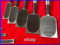 Japanese Oire Nomi Bench Chisel Musou-ken Set of 10 White Steel #2 Japanese Oire Nomi Bench Chisel Musou-ken Set of 10 White Steel #2