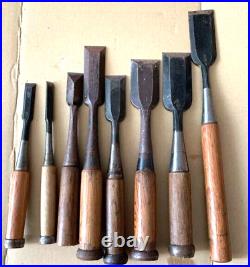 Japanese Oire Nomi Bench Chisels Set of 8 Various Brands Used
