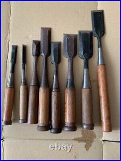 Japanese Oire Nomi Bench Chisels Set of 8 Various Brands Used