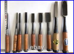 Japanese Oire Nomi Bench Chisels Set of 9 Red Oak Used