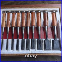 Japanese Oire Nomi Chisel Carpentry Wood Carving Hand Tool 10pcs Set USED Japanese Oire Nomi Chisel Carpentry Wood Carving Hand Tool 10pcs Set USED