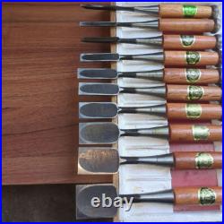 Japanese Oire Nomi Chisel Carpentry Wood Carving Hand Tool 10pcs Set USED Japanese Oire Nomi Chisel Carpentry Wood Carving Hand Tool 10pcs Set USED