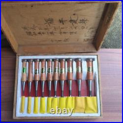Japanese Oire Nomi Chisel Carpentry Wood Carving Hand Tool 10pcs Set USED Japanese Oire Nomi Chisel Carpentry Wood Carving Hand Tool 10pcs Set USED