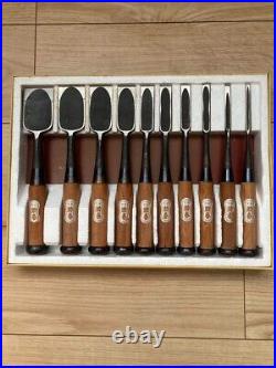 Japanese Oire Nomi Chisel Carpentry Wood Carving Hand Tool Box 10pcs Mizushina