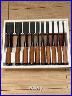 Japanese Oire Nomi Chisel Carpentry Wood Carving Hand Tool Box 10pcs Mizushina