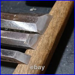 Japanese Oire Nomi Chisel Set 2bu to 1sun Koyama Woodworking Tools Signed #0302