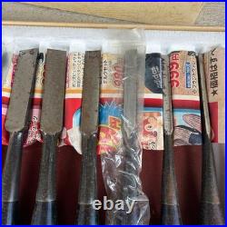 Japanese Oire Nomi Chisel Set of 10 Unused Wooden Handles Maker Labels with Box