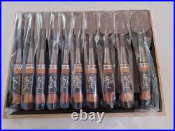 Japanese Oire Nomi Chisels Carpentry Hand Tools 10pcs Set Woodcarving Box