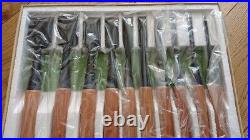 Japanese Oire Nomi Chisels Chuko Carpentry Hand Tools 10pcs Set Woodcarving Box