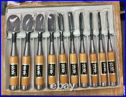 Japanese Oire Nomi Chisels Genso 10pcs Carpentry Hand Tool Set New Box