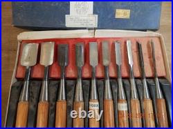 Japanese Oire Nomi Chisels Set 10pcs SEARS SET Carpenter Tools From Japan 942812