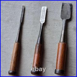 Japanese Oire Nomi Chisels Set 3pcs 30mm 15mm 6mm Woodworking Tools Vintage
