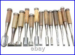 Japanese Oire Nomi Chisels Set of 13 Carpentry Tools Japan
