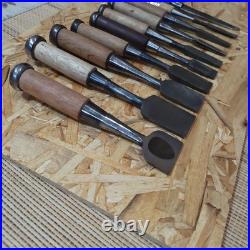 Japanese Oire Nomi Woodworking Chisel Set of 10 With Handmade Wood Case