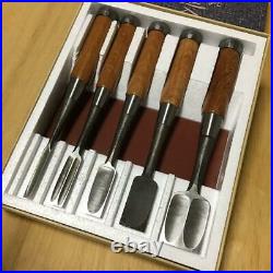 Japanese Vintage Chisel Oire Nomi 5 pcs set 6 15 18 24 36mm Carpentry Tool MINT