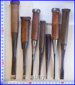 Japanese Vintage Chisel Oire Nomi 7 set Wood Working Tools N033