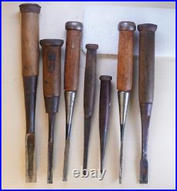 Japanese Vintage Chisel Oire Nomi 7 set Wood Working Tools N033