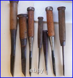 Japanese Vintage Chisel Oire Nomi 7 set Wood Working Tools N033