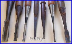 Japanese Vintage Chisel Oire Nomi 7 set Wood Working Tools N033