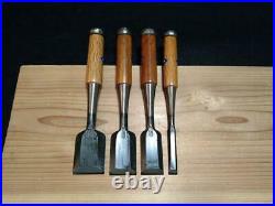 Japanese Vintage Chisel Oire Nomi Carpenter Tool 4 pcs set Umihiro 12 30 36 42mm