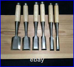 Japanese Vintage Chisel Oire Nomi Carpenter Tool 6 pcs set HSS 15-42 mm Sukemaru