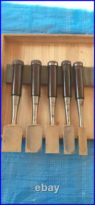 Japanese Vintage Chisel Oire Nomi Carpenter Tool Munechika 10 pcs set 3-42 mm