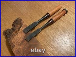 Japanese Vintage Nomi Chisel Woodwork Old Retro Oire 15mm 17mm Tools Set of 2