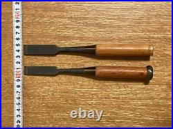 Japanese Vintage Nomi Chisel Woodwork Old Retro Oire 15mm 17mm Tools Set of 2