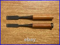 Japanese Vintage Nomi Chisel Woodwork Old Retro Oire 15mm 17mm Tools Set of 2