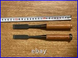 Japanese Vintage Nomi Chisel Woodwork Old Retro Oire 15mm 17mm Tools Set of 2