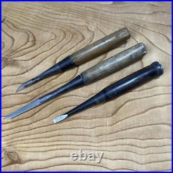 Japanese Vintage Nomi Chisel Woodwork Old Retro Oire Carpenter Tools Set of 9