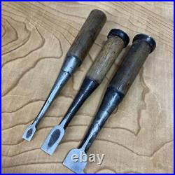 Japanese Vintage Nomi Chisel Woodwork Old Retro Oire Carpenter Tools Set of 9