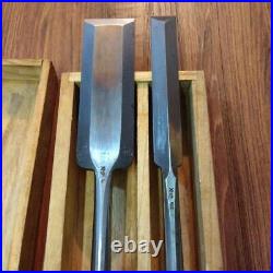 Japanese Vintage Nomi Chisel Woodwork Old Retro Oire Tools Set of 2