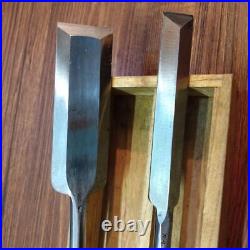 Japanese Vintage Nomi Chisel Woodwork Old Retro Oire Tools Set of 2