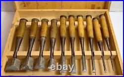 Japanese Vintage chisel KANEI NOMI 10 set Professional Woodworking