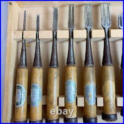 Japanese Vintage chisel KANEI NOMI 10 set Professional Woodworking